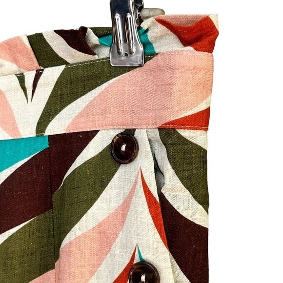 Anthropologie Hutch Raven Printed Tapered Trousers Women's Size 12 Linen Pants - Picture 4 of 10